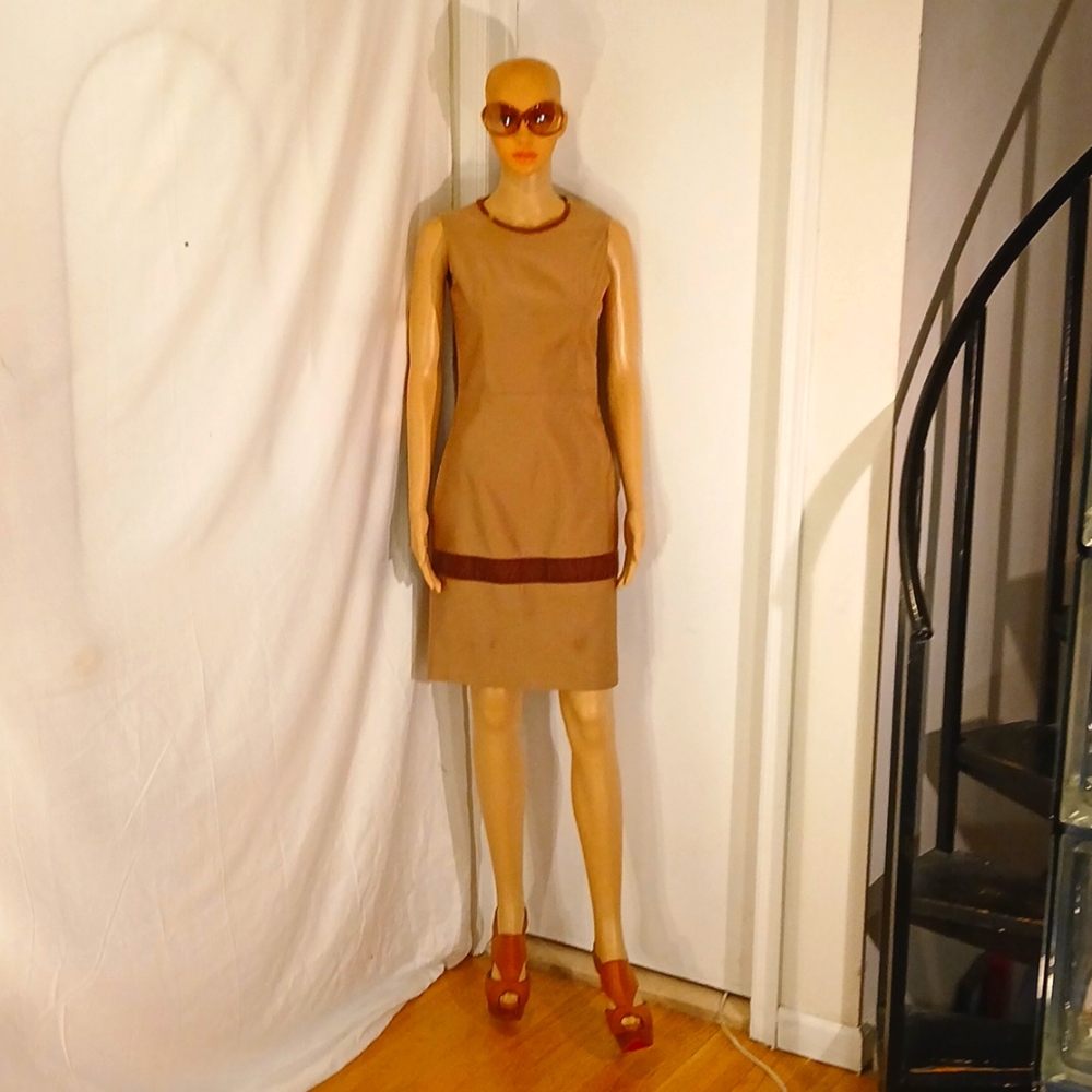 🔥 Like New Gorgio Armani (Italy) Caramel Tan Sleeveless  Dress